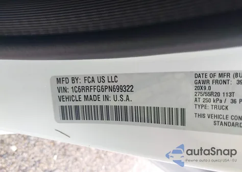 2023 Ram 1500 Big Horn 4X4 5'7 Box из США, поврежденный, VIN 1C6RRFFG6PN699322